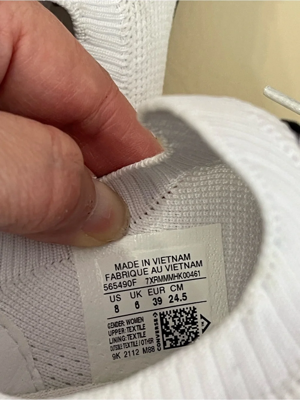 Converse Chuck Taylor All Star Shoreline Knit Slip On Sneaker women Sz 8 white - Picture 7 of 11